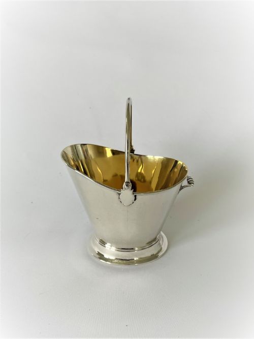 A Stunning Novelty Edwardian Silver 'Coal Scuttle' Sugar Bowl
