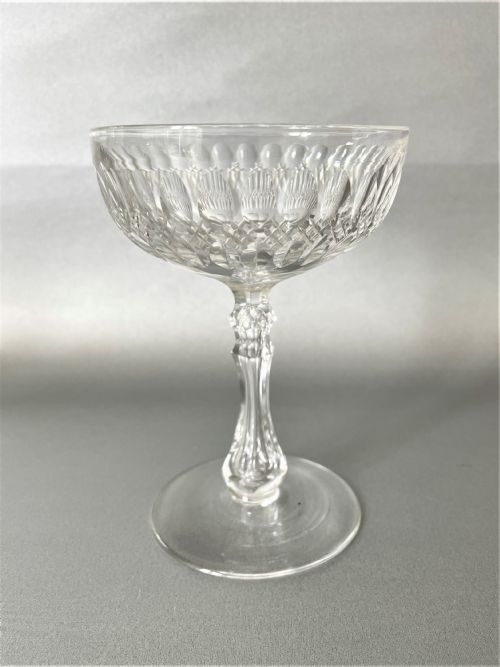 fig 3. A superior harlequin set of 6 Victorian cut glass champagne coupes