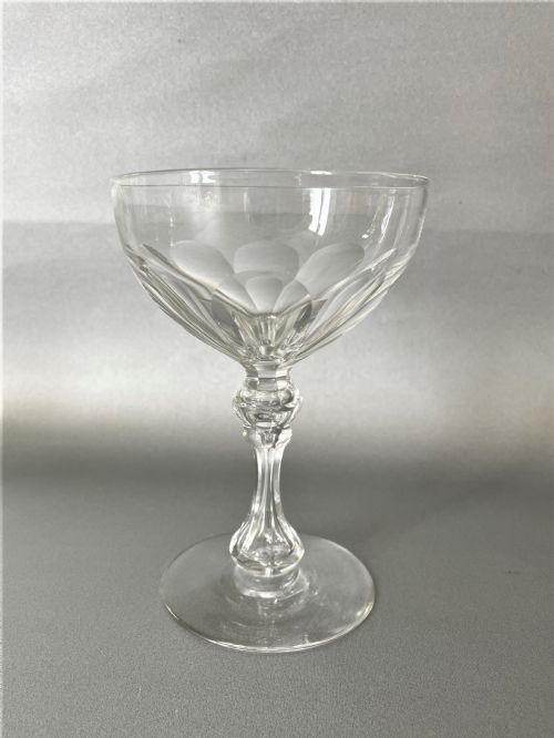 fig 4. A superior harlequin set of 6 Victorian cut glass champagne coupes
