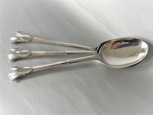 A Good Set of 3 Onslow Pattern Silver Table/serving Spoons