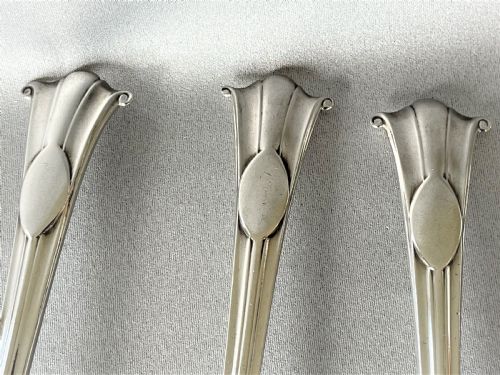 fig 2. A Good Set Of 3 Onslow Pattern Silver Table/serving Spoons