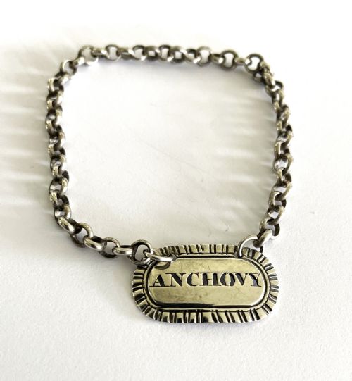 A Rare George IV Silver Anchovy Bottle Ticket