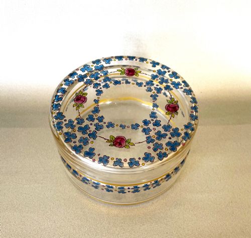 fig 1. A delightful French enamel painted trinket/powder pot