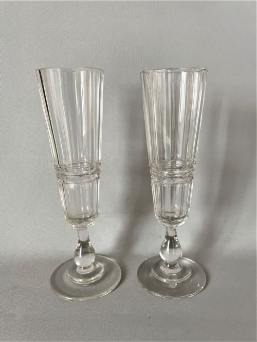A Handsome Pair of 19th Century Champagne Flutes
