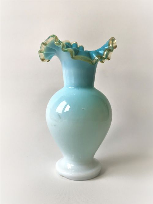 A Charming Victorian Opaline Glass Posy Vase
