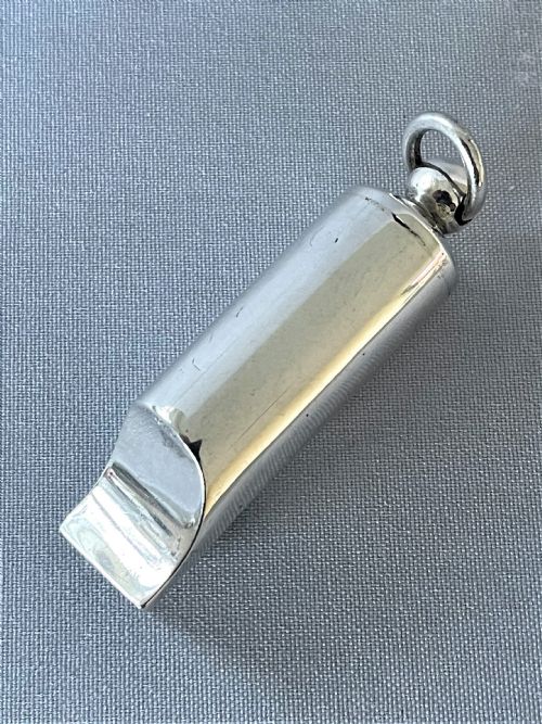 fig 1. A Large Victorian Silver Dog Whistle