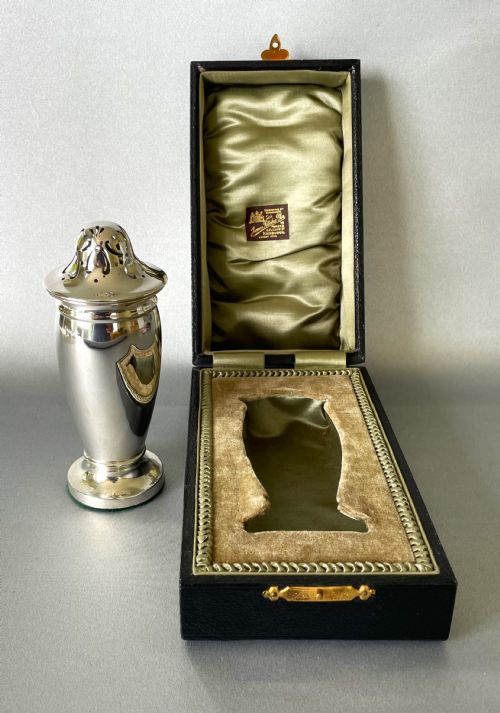 fig 1. A gorgeous boxed silver sugar caster