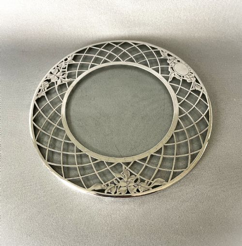 A Lovely Sterling Silver Pierced Teapot Stand or Coaster