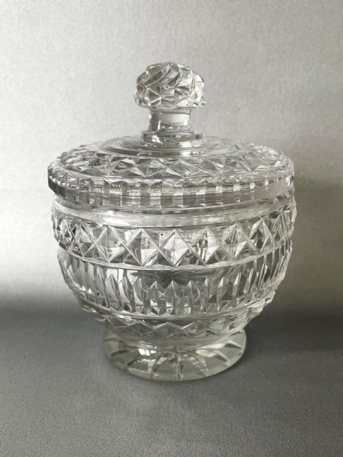 fig 2. A fabulous Georgian cut glass preserve jar & silver spoon