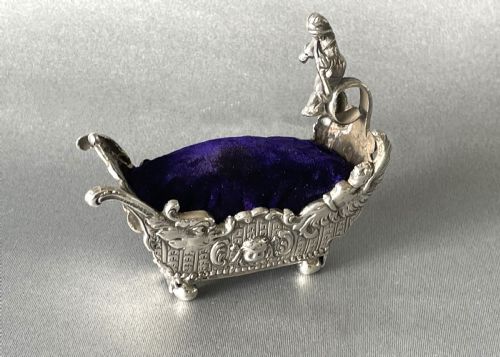 A Victorian Silver Novelty Sledge Pin Cushion