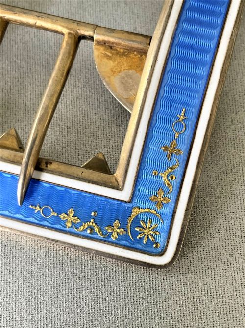 fig 1. A Stunning Silver Gilt & Guilloche Enamel Buckle