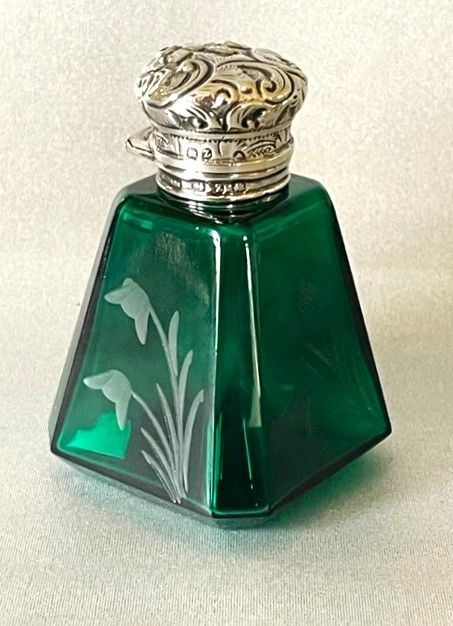 An Unusual Victorian Silver Mounted Scent Bottle
