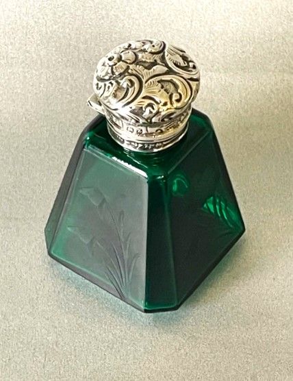 fig 1. An unusual Victorian silver mounted scent bottle
