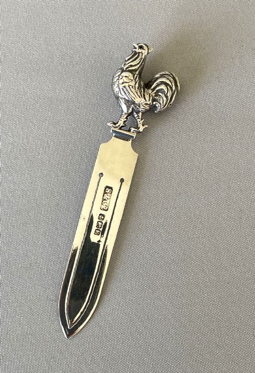 An Edwardian Novelty Silver Rooster Bookmark