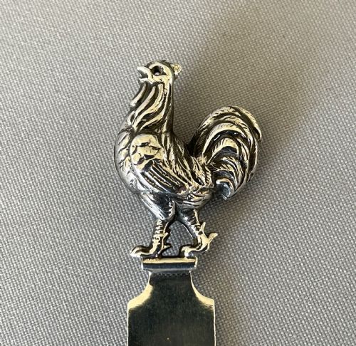 fig 1. An Edwardian novelty silver rooster bookmark