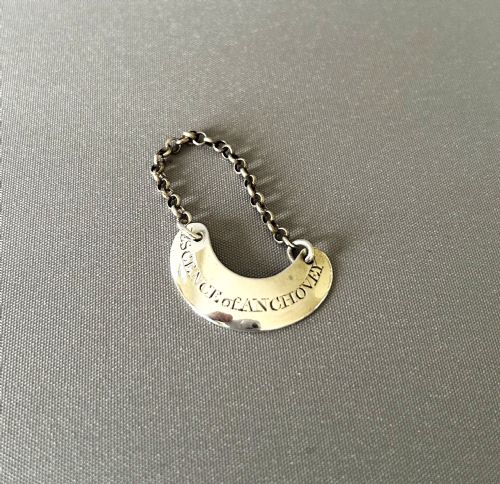 A Very Rare 'Escence of Anchovey' Georgian Silver Bottle Ticket