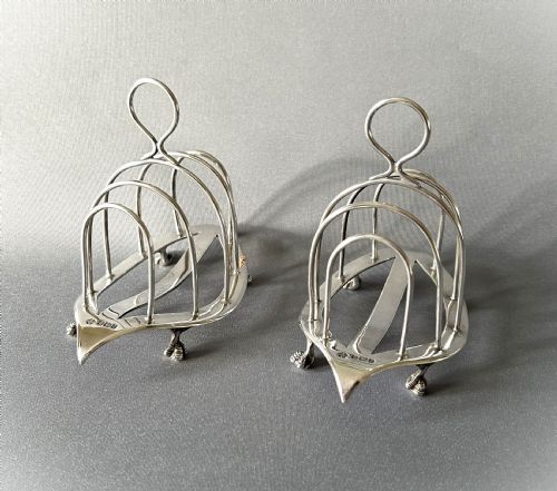 fig 1. A gorgeous pair of late Victorian silver toast racks