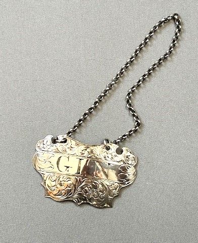 An Early Victorian 'Escutcheon' Form Gin Label