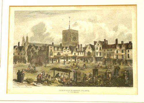 fig 1. A Georgian copper plate engraving of Norwich Marketplace