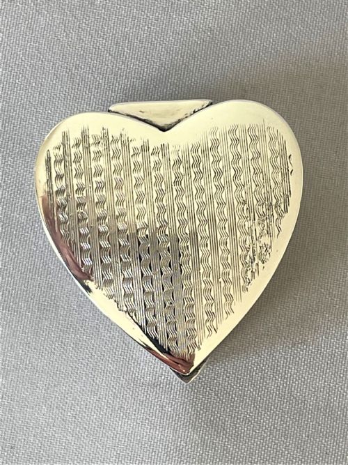 fig 1. A Lovely Heart Shaped Silver Pillbox