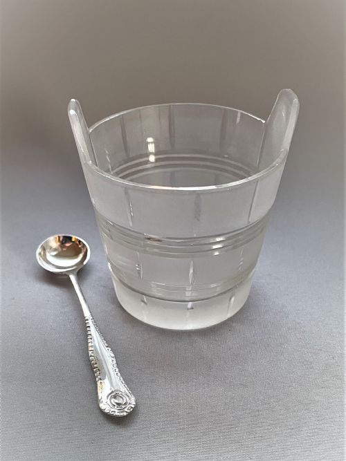 fig 1. Novelty Victorian Condiment Tub & Silver Spoon