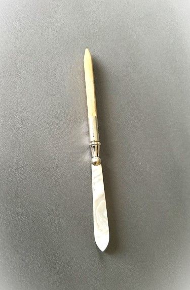 An Unusual Edwardian Silver Mounted Letter Opener/pencil Combo