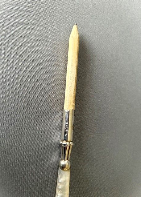 fig 1. An unusual Edwardian silver mounted letter opener/pencil combo