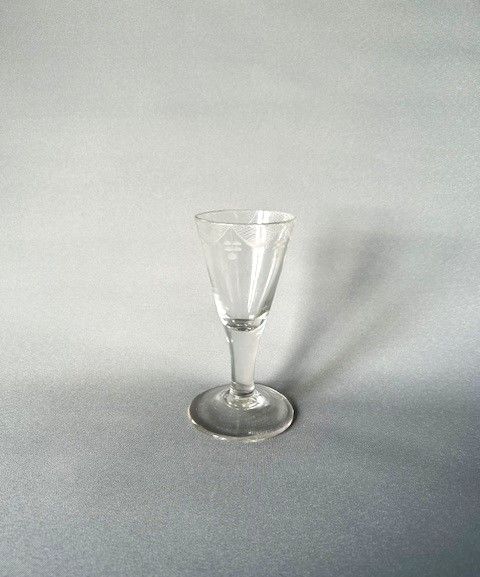 A Late 18th Century Etched Gin Glass