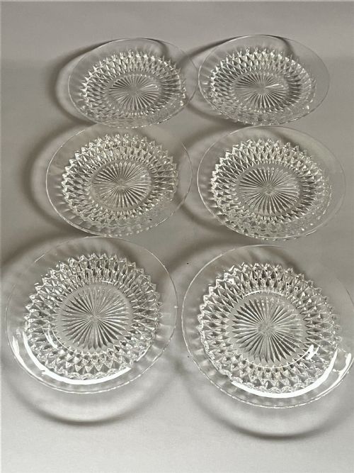 A Delightful Set of Six Glass Ice Plates