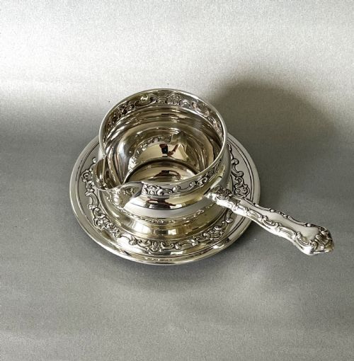 fig 1. A Superb Gorham Sterling Silver Brandy Warmer & Saucer