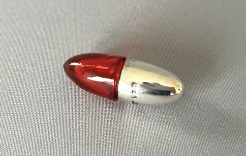 A Victorian Novelty Silver & Cranberry Glass 'Bullet' Scent Bottle