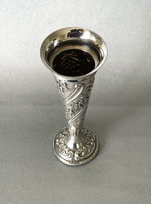 fig 1. A Late Victorian Pretty Silver Bud/posy Vase