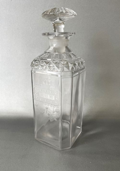 An Unusual Georgian Etched Rum Decanter