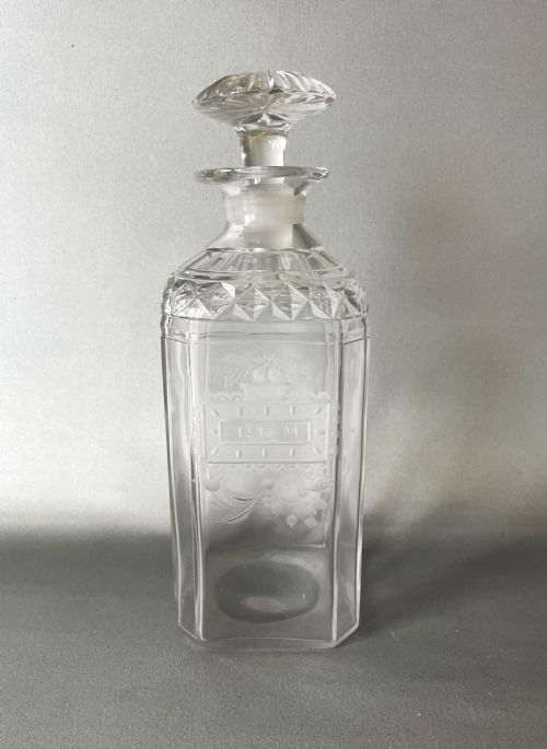 fig 1. An Unusual Georgian Etched Rum Decanter
