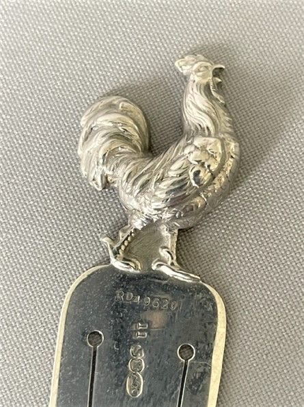 fig 1. An Edwardian Sampson Morden rooster silver bookmark