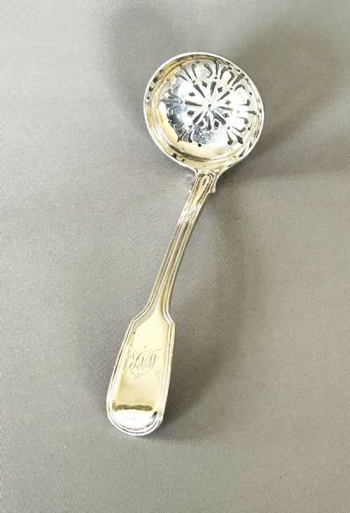 A Newcastle Silver Fiddle & Thread Sifter Spoon