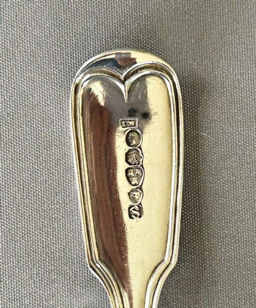fig 1. A Newcastle silver Fiddle & Thread sifter spoon