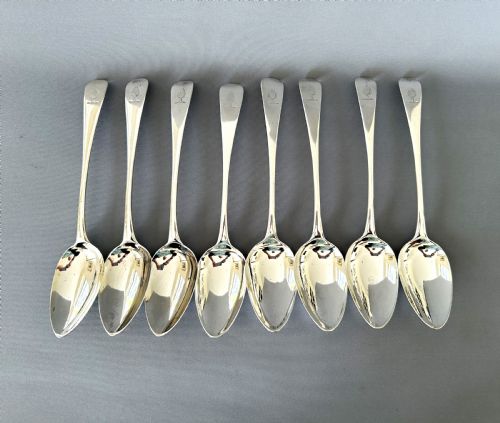 fig 1. A set of 8 Bateman Family 18th Century tablespoons