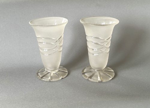 A Rare Pair of Victorian Frosted Jelly Glasses