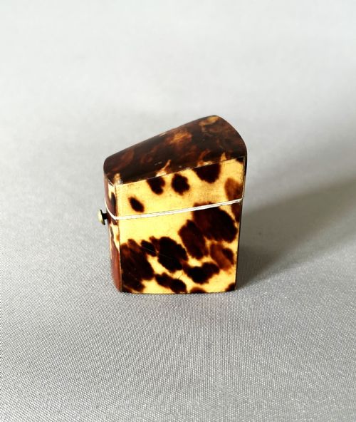 fig 1. A mid Victorian novelty tortoiseshell 'knife box' thimble case