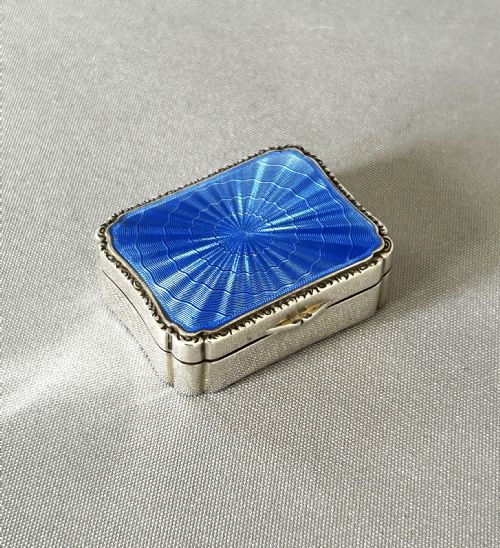An Exquisite Silver & Guilloche Enamel Pill Box