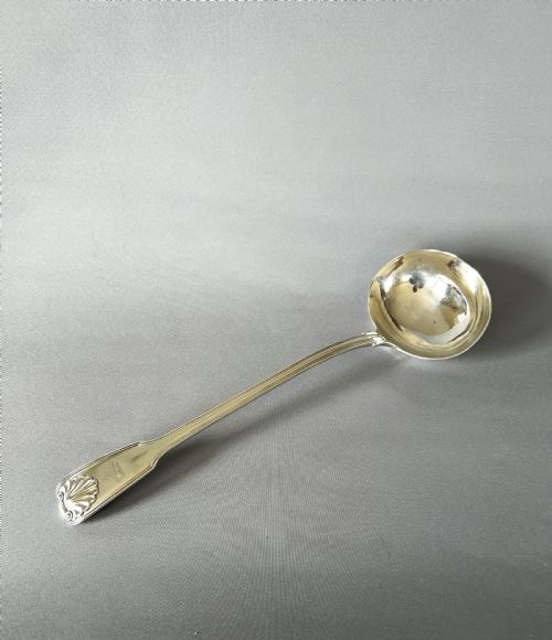 A Magnificent Silver Fiddle, Thread & Shell Soup Ladle