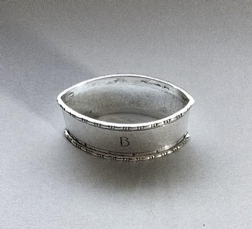 fig 1. A fabulous Liberty & Co. silver napkin ring 'B'