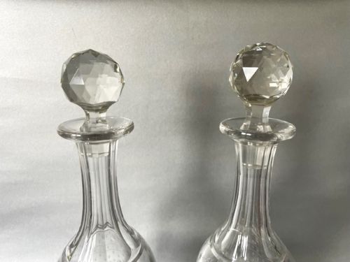 fig 1. An unusual pair of Victorian star etched wine bottles