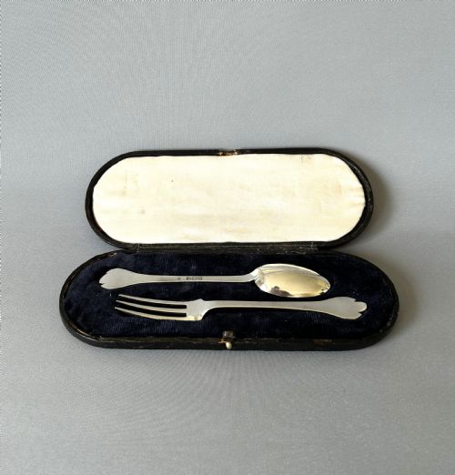 fig 1. A gorgeous boxed silver Christening set