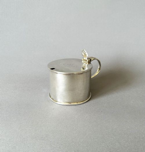 A Rare Large 18th Century Silver Drum Mustard Pot