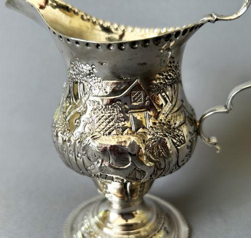fig 1. A gorgeous 18th Century silver cream jug