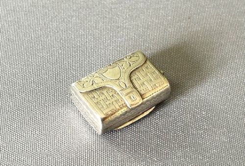 A William IV Novelty 'Valise' Silver Vinaigrette