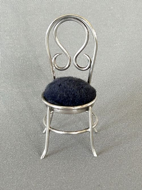 An Unusual Victorian Silver Salon Chair Pin Cushion