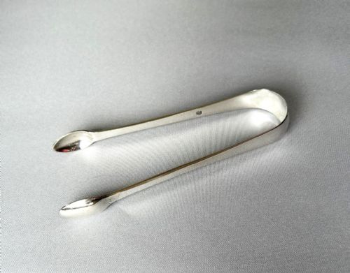 fig 1. A rare pair of York silver Georgian tongs